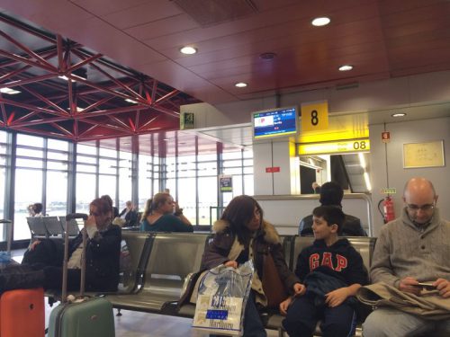 Lisbon Airport waiting at gate